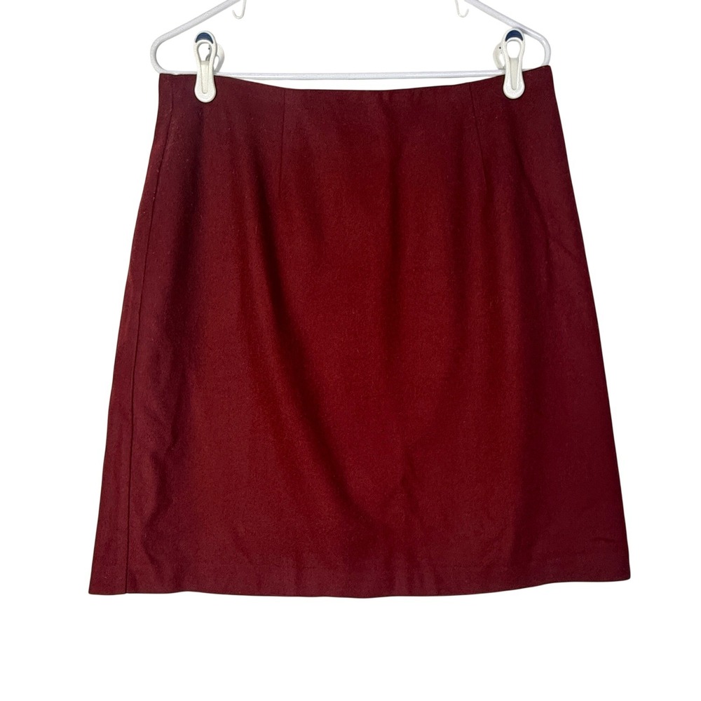 Requirements Burgundy Wool Blend Fully Lined‎ Knee Length Skirt Size 16